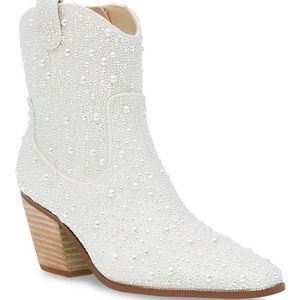 Betsey Johnson Diva Bridal Pearl Boots
